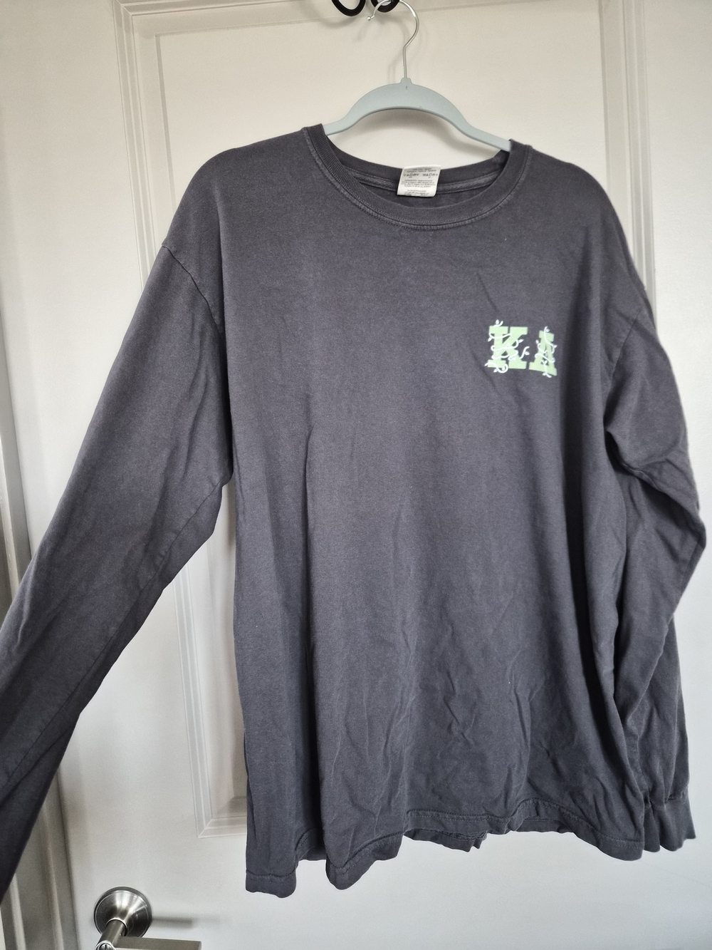 Comfort Colors Charcoal Long-Sleeve Tee Kappa Delta Christmas Graphic